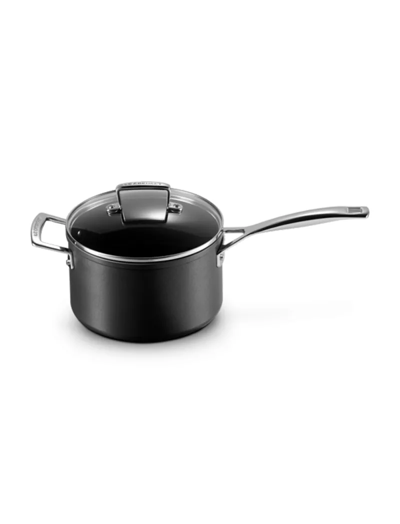 Non-stick aluminum saucepan with support handle and lid 18cm Le Creuset