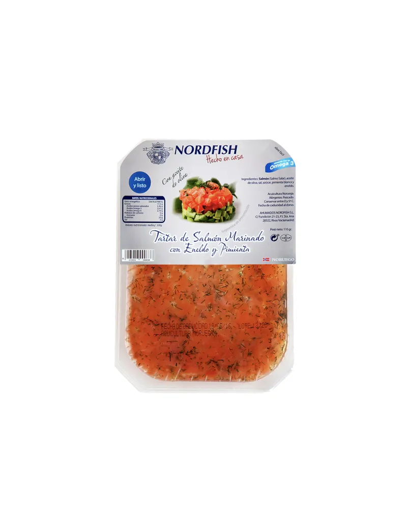 Marinated Salmon Tartar with Dill and Pepper 100gr Nordfish