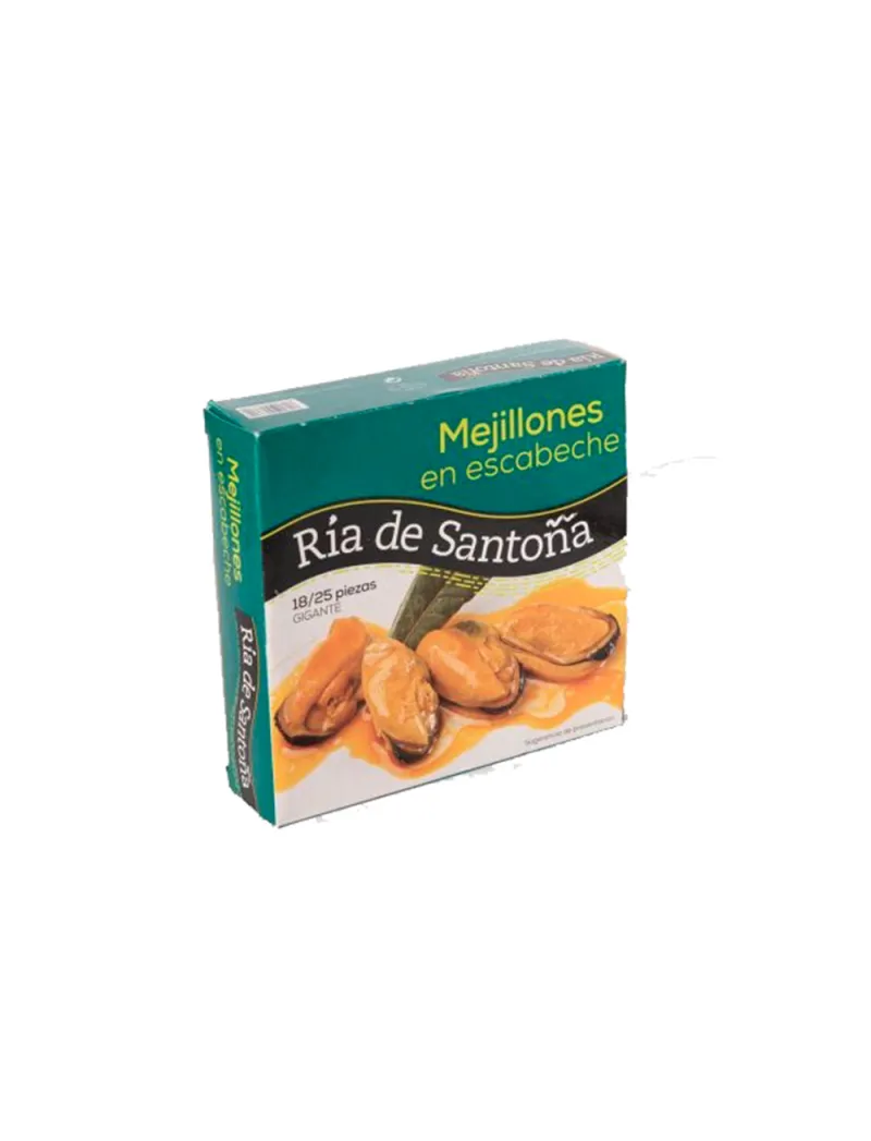 Pickled mussels in pickled sauce 18/25 pieces giant 523 grams Ria de Santoña