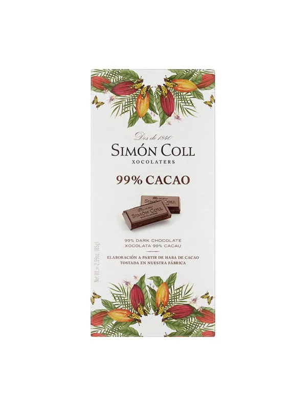 Chocolate 99% cocoa Simon Coll 85g