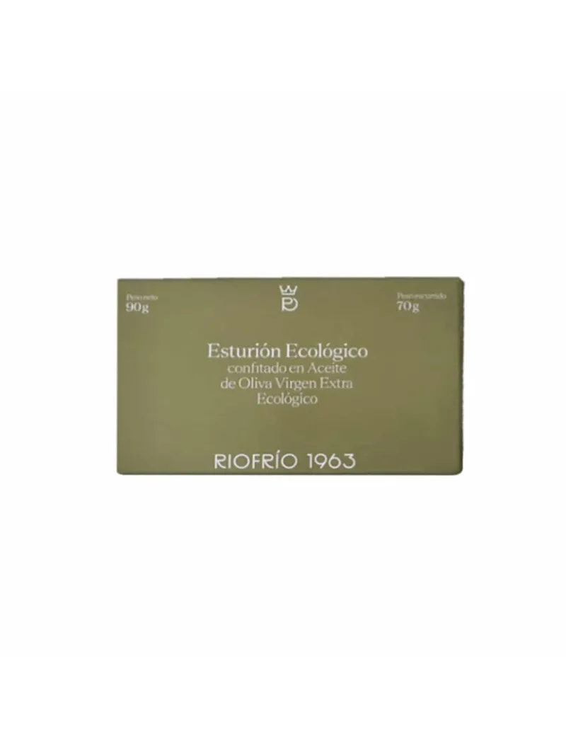 Sturgeon Confit in organic EVOO, can 90g Riofrio