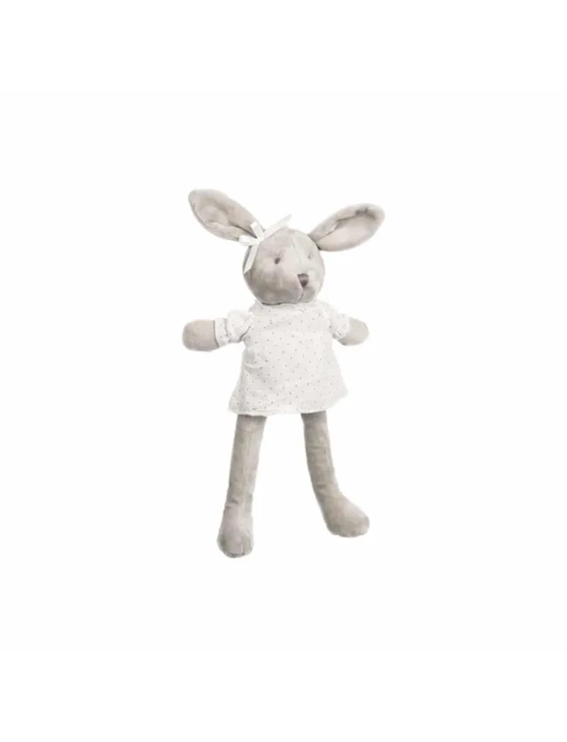 Conejo de peluche gris camisa Artesavi 30cm