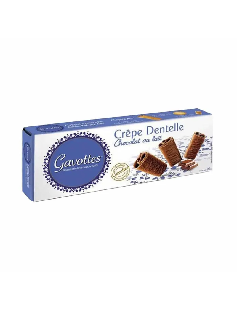 Creps Dentelle bañados en chocolate con leche 90 g Gavottes
