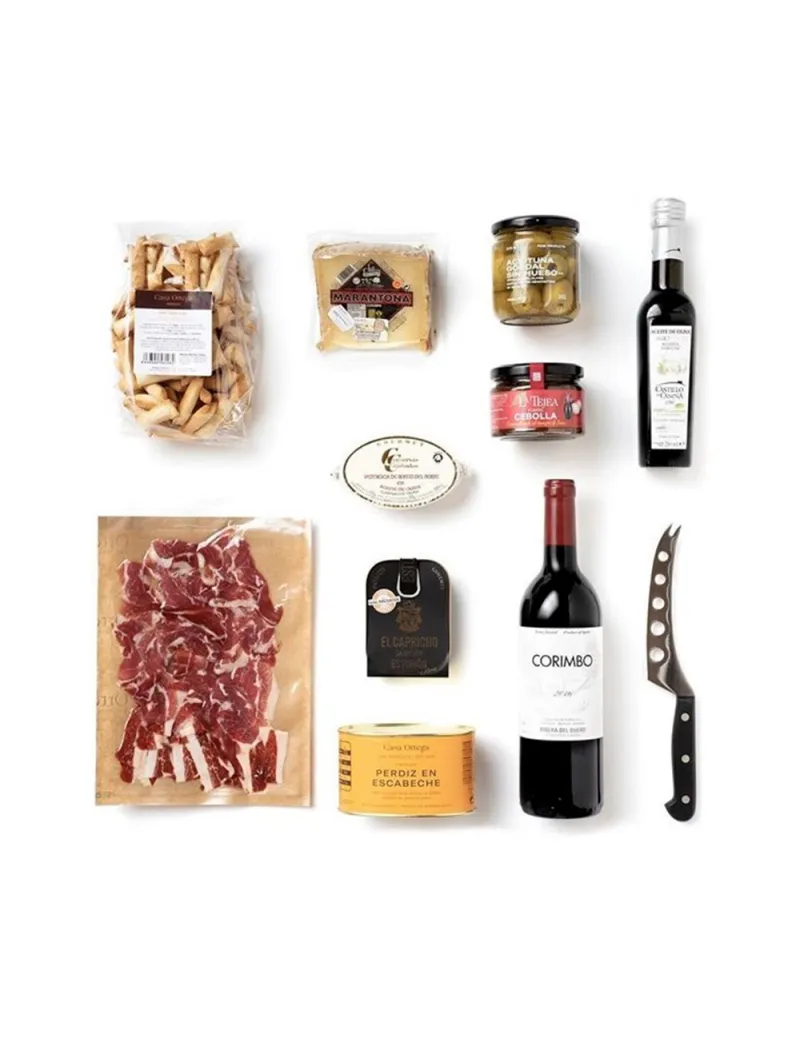 Gourmet gift for lovers of Iberian ham, Ribera de Duero and much more